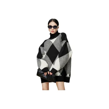 Weekly Knitwear Women's Black White Color Blocking