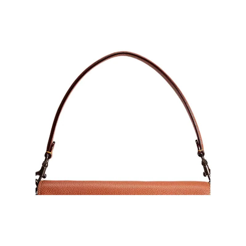 COACH Tabby Pebbled Leather With Suede Handbag, Shoulder Bag Medium Size Women's Brown-3