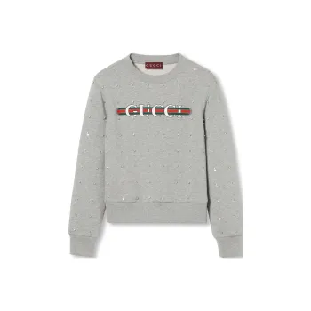 GUCCI Logo Printed Embellished Sweatshirt