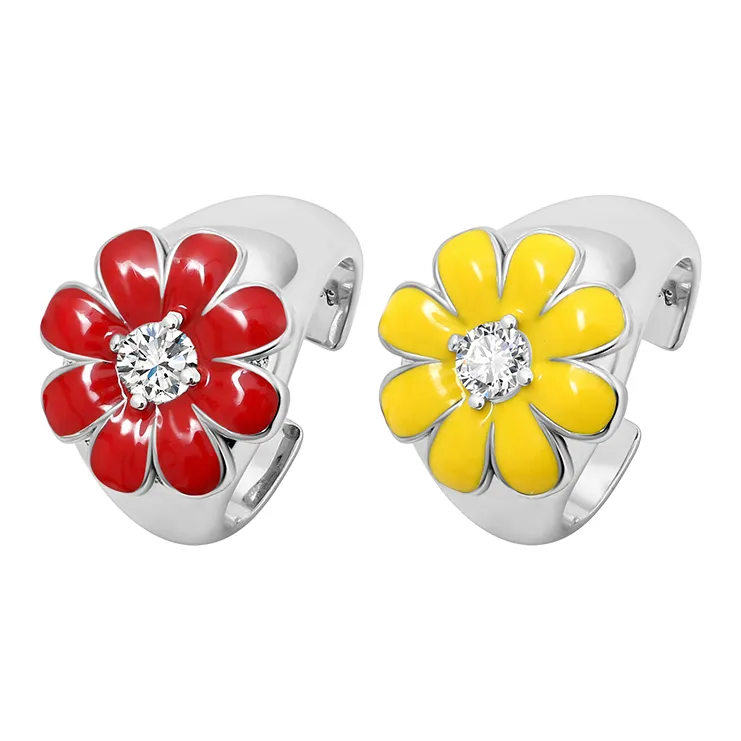 Narcii White Gold Plated Copper Rings Women's-3