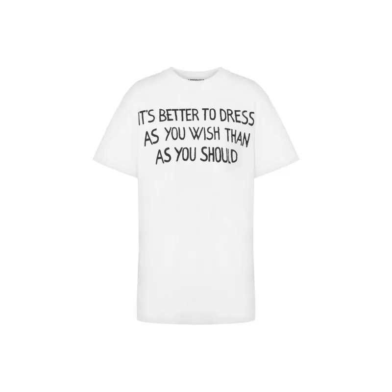 MOSCHINO Slogan Printed Crewneck T Shirt-0