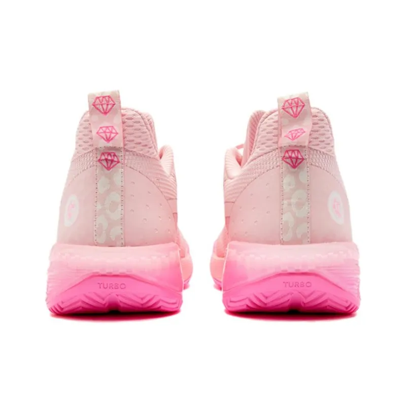 QIAODAN FE3.0 Leopard Cushioning Grip Anti Twist Breathable Slip Resistant Low Top Basketball Shoes Men's Pink-4