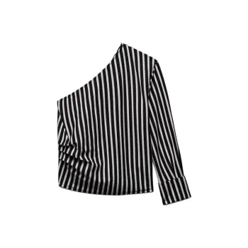 ZARA Shirt Women's White/Sea Blue