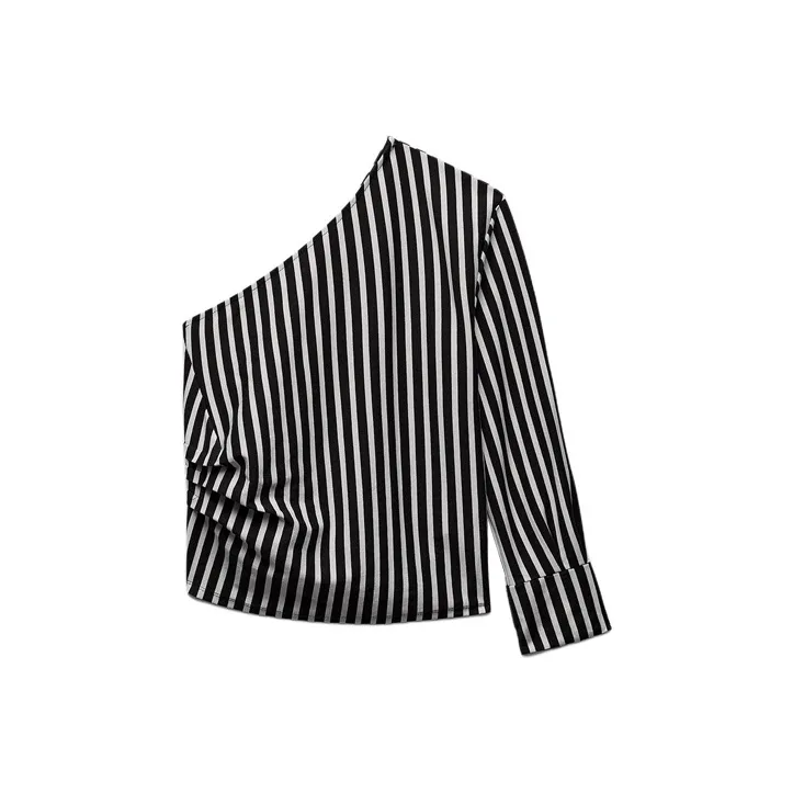 ZARA Shirt Women's White/Sea Blue-0