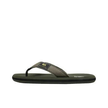 NFL Slip Resistant Abrasion Resistant Odor Resistant Quiet Flip Flops Men's Army Green