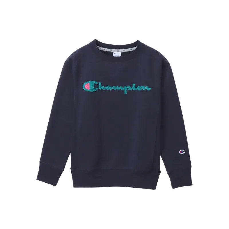 Champion Script Full Chest Logo Crewneck Sweatshirt 'Red'-3