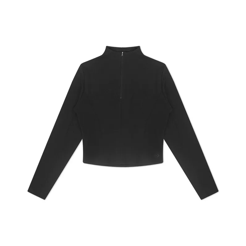 Converse Half Zip Mock Neck Long Sleeve Top-0