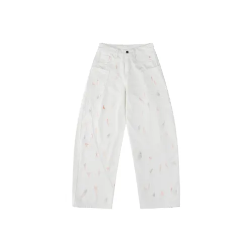 Xmithie Curved Knife Jeans Unisex White