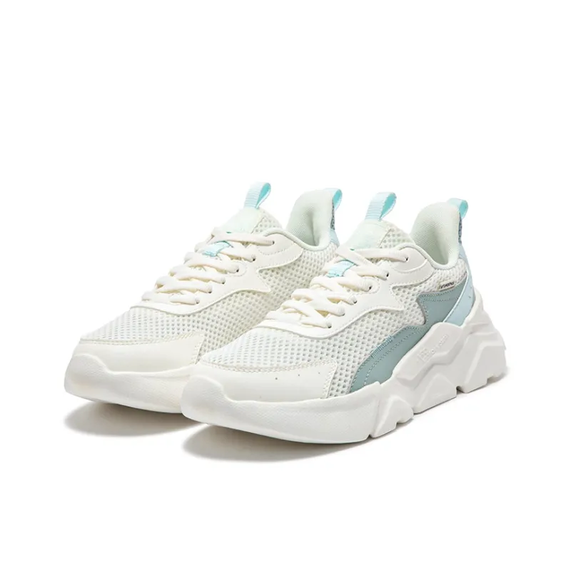 361° Abrasion Resistant, Breathable, Lightweight Low Top Casual Shoes Women's Feather White Light Smoke Green-3