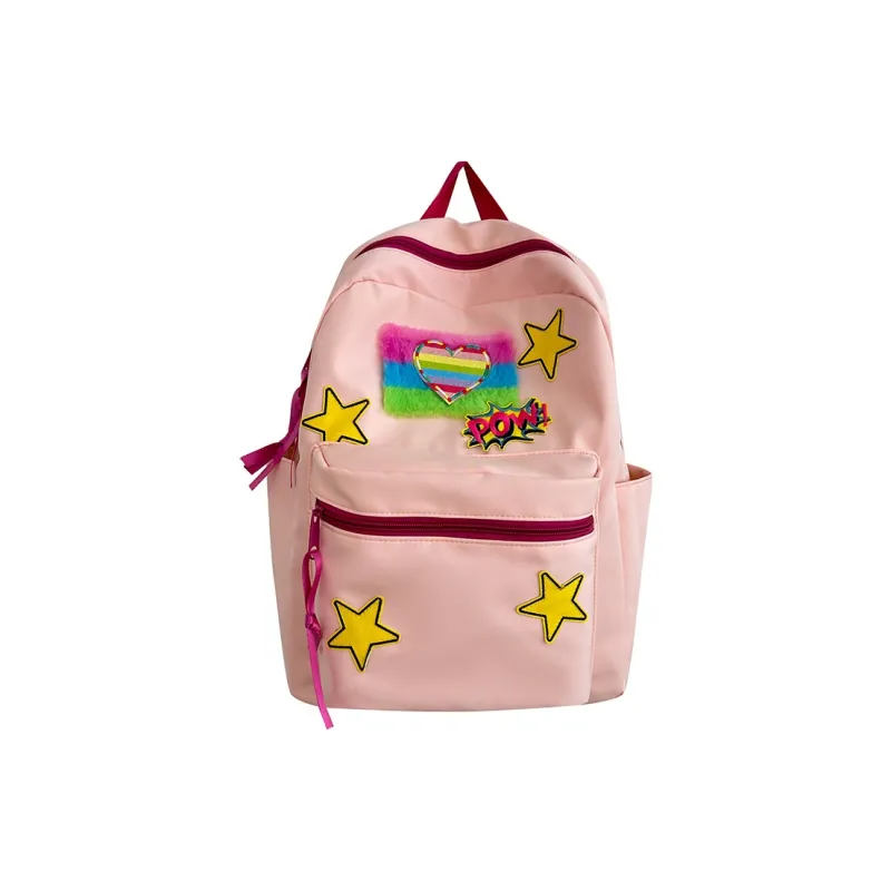 URBAN FOREST Nylon Backpack Unisex White/Black/Yellow/Blue/Pink-8