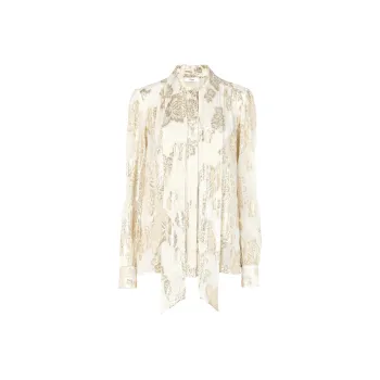 Chloé Gathered Lavallière Blouse