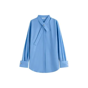 FANSILANEN 100% Cotton Loose Fit Long Sleeved Shirt Women's