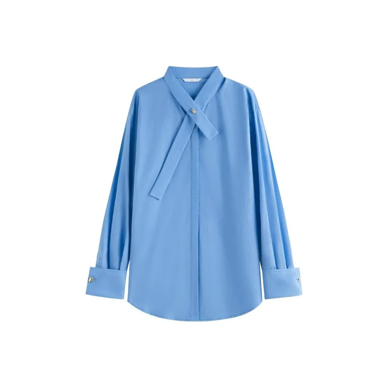FANSILANEN 100% Cotton Loose Fit Long Sleeved Shirt Women's-0