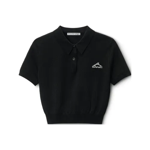 Alexander Wang Logo Short Sleeve Polo T shirt Black