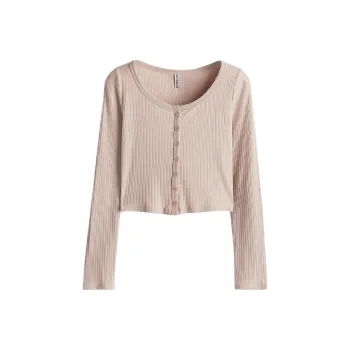 H&M T Shirt Women's Light Gray Pink