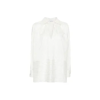 MaxMara Pinstriped Spread collar Shirt