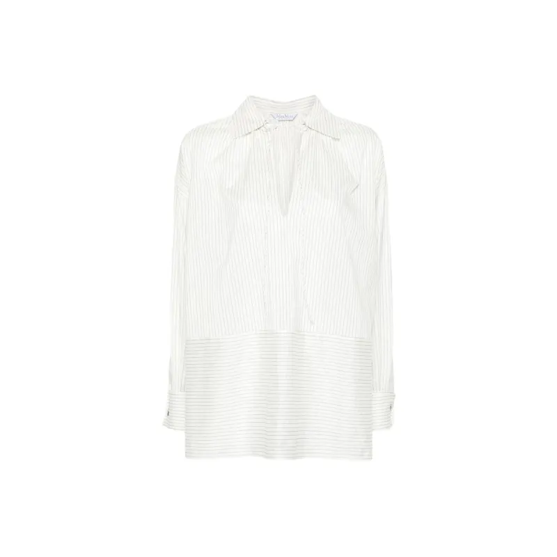 MaxMara Pinstriped Spread collar Shirt-0