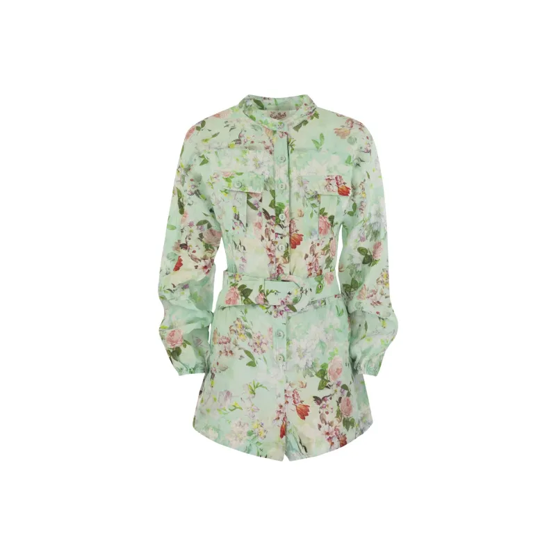 MC2 Saint Barth Hanniel Floral Printed Belted Playsuit-0