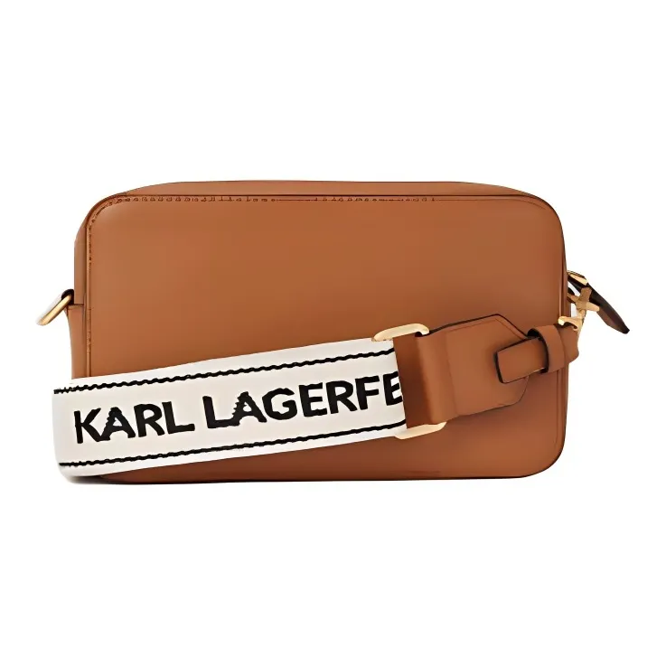 KARL LAGERFELD K/SIGNATURE Cow Leather Camera Bag, Shoulder Bag, Crossbody Bag Women's Brown-1