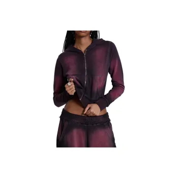 Jaded London Deep Red Fade Mini Monster Hoodie Jackets Coats Women's Deep Red/Deep Red