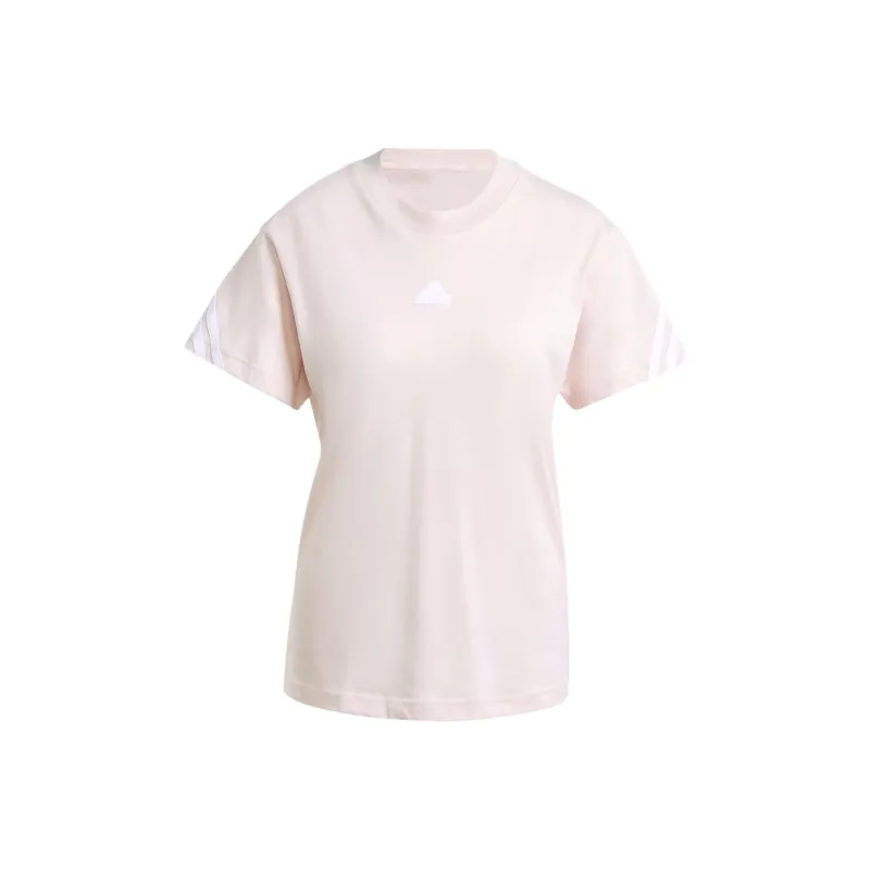 Adidas Women's Future Icons 3 Stripes T Shirt Sandy Pink-0