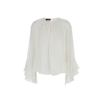 MaxMara Studio Zeo Ruffle Detailed Crewneck Top
