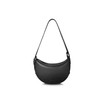 INJOYLIFE Cow Leather Commute Banana Boat Women's Bag Small Size Women's Raw Dark Chocolate
