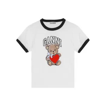 GANNI Basic Jersey Bear Crewneck T Shirt
