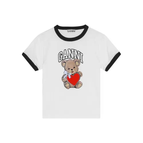 GANNI Basic Jersey Bear Crewneck T Shirt