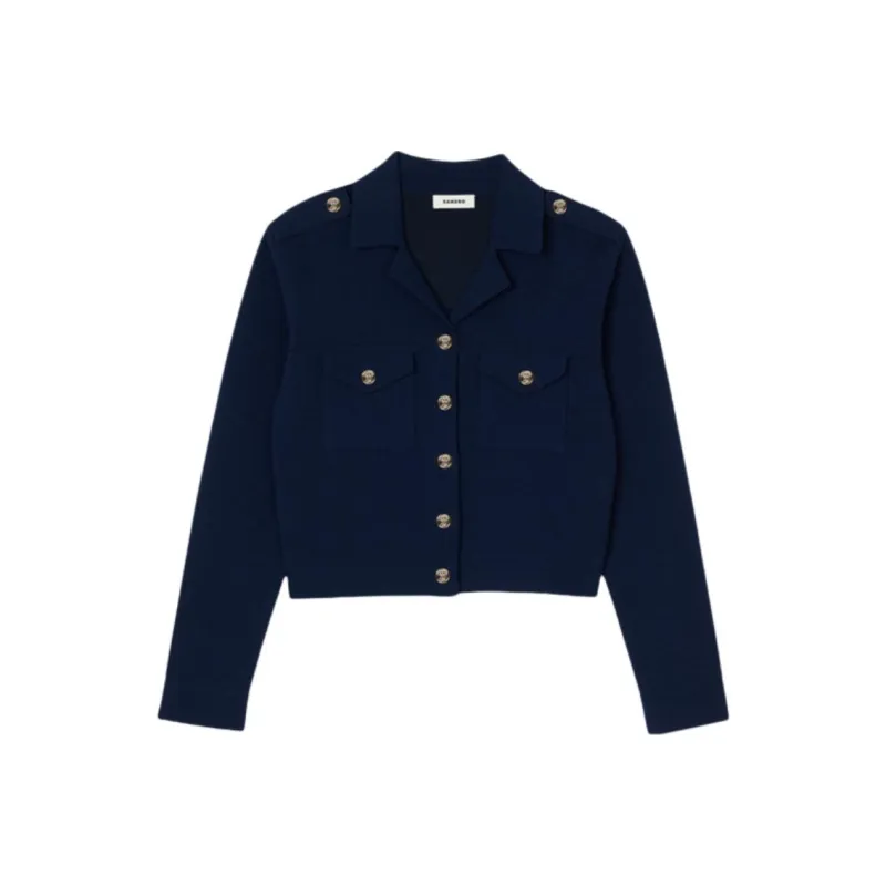 Sandro Notched lapels Fleece Blazer-0