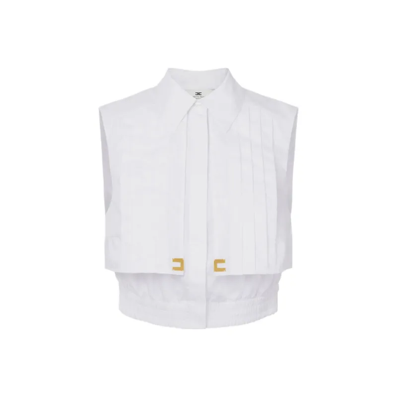Elisabetta Franchi Cropped Poplin Cape Shirt-0