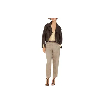 Brunello Cucinelli Panelled Leather Cropped Jacket
