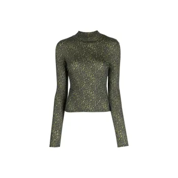 ECKHAUS LATTA Shrunk Mock-neck Cotton Blend Top