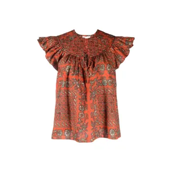 Ulla Johnson Kosta Graphic-print Cotton Blouse