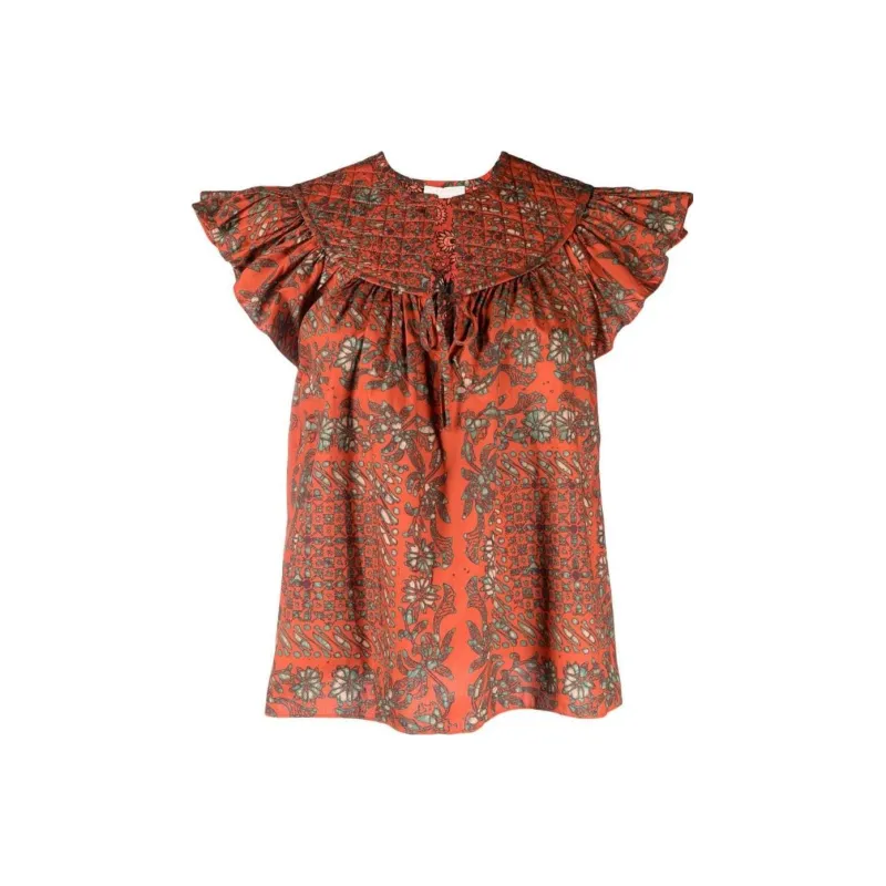 Ulla Johnson Kosta Graphic-print Cotton Blouse-0