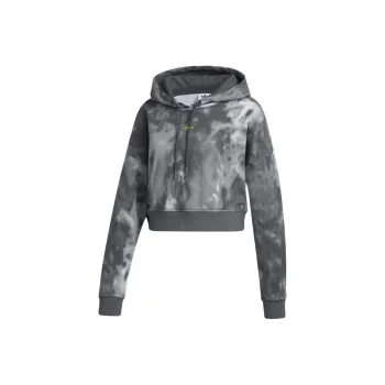 Adidas Originals Cropped Hoodie Sweatshirt Women's Gray