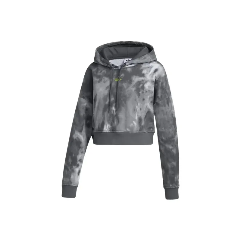 Adidas Originals Cropped Hoodie Sweatshirt Women's Gray-0