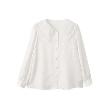VIMLY Chiffon Shirt Women's Apricot