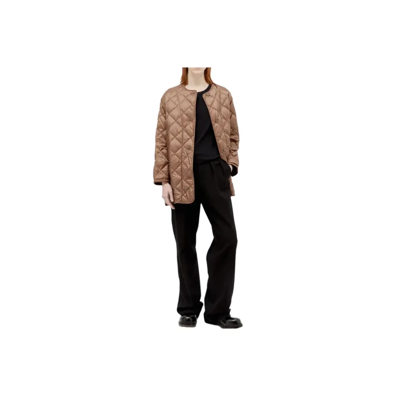 MaxMara Buttoned Long-Sleeved Quilted Jacket-0