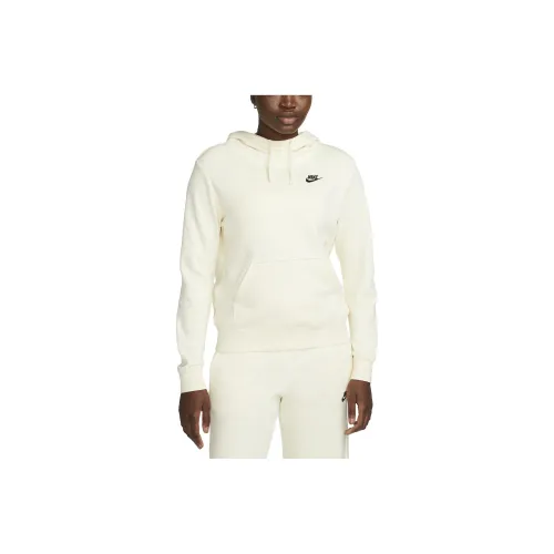 Nike Sportswear Club Fleece Funnel Neck Hoodie Sweatshirt Women's Coconut Milk