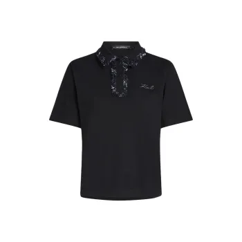 KARL LAGERFELD / Karl Lagerfeld Jeans Bouclé Polo Shirt