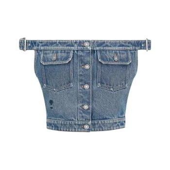 DIOR SS25 Strapless Top Women's Blue