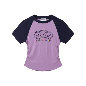  CHOCOOLATE T Shirt Women's PPX/Navy Blue & Purple