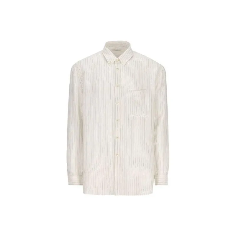 SAINT LAURENT Striped Long Sleeved Shirt-0