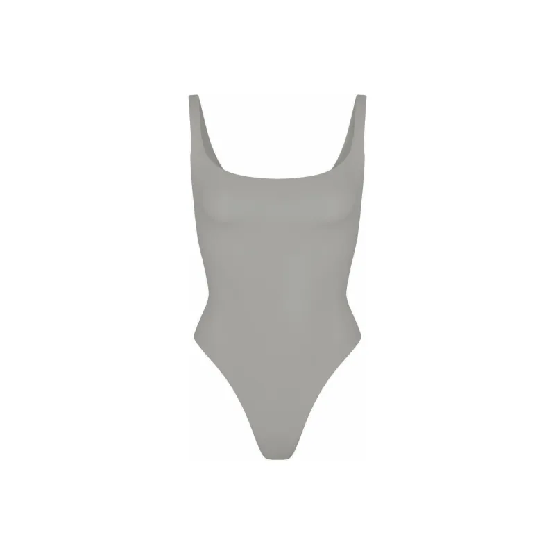 SKIMS FITSEVERYBODY SQUARE NECK BODYSUIT Jumpsuit Women's SMOKE/Smoke Color-0