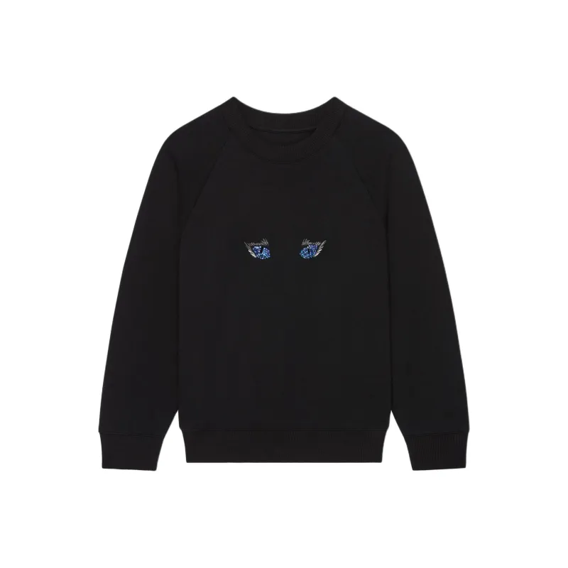 Givenchy Cat Eye Embroidered Crew Neck Sweatshirt-0