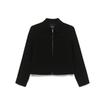 THEORY Zip Up Cropped Jacket
