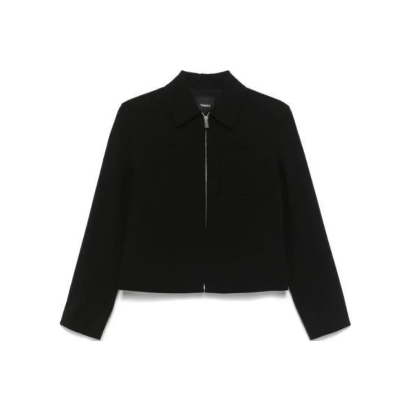THEORY Zip Up Cropped Jacket-0