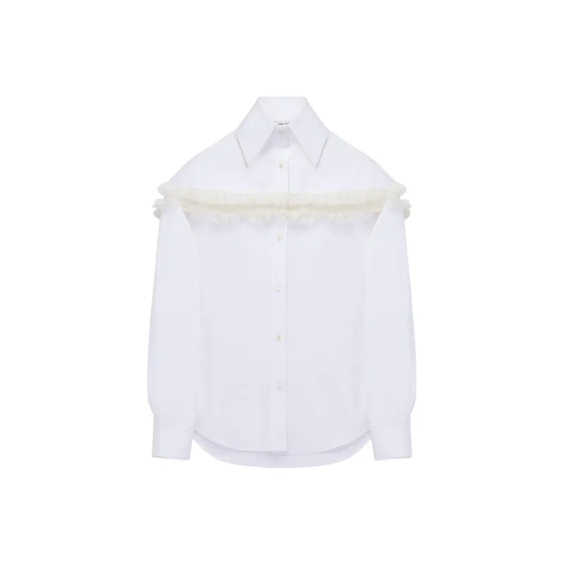 Alexander McQueen Slashed Creponne detail Shirt-0