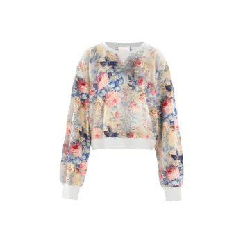 Selkie Collection SS24 Sweatshirt Women's Rose Print On Sheepskin Paper